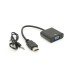Переходник HDMI M to VGA F + Audio 0.1m 4K/2K black Voltronic (YT-C-HDMI(M)/VGA(F)+AUX-B)