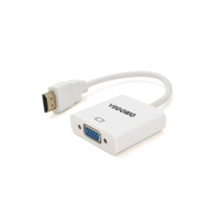 Переходник HDMI M to VGA F 0.25m white VEGGIEG (YT-C-H-V1W)