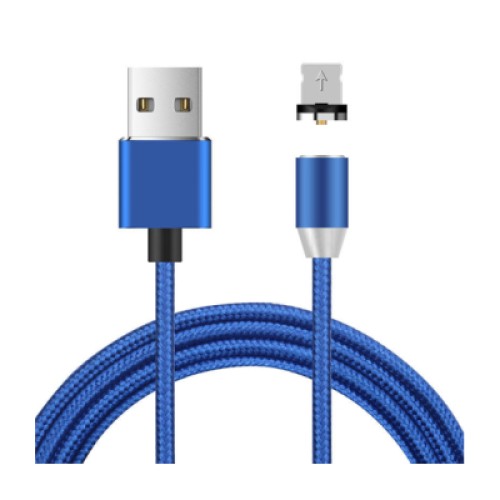 Дата кабель USB 2.0 to Lightning 1.0m 2A magnetic nylon blue Ninja (YT-NAMC-L/B/04352)