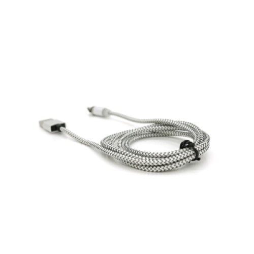 Дата кабель USB 2.0 to Lightning 1.0m 2A magnetic nylon silver Ninja (YT-NAMC-L/S/13109)