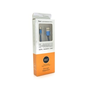Дата кабель USB 2.0 to Micro 5P 1.0m 2A magnetic nylon blue Ninja (YT-NAMC-M/BL/04351)