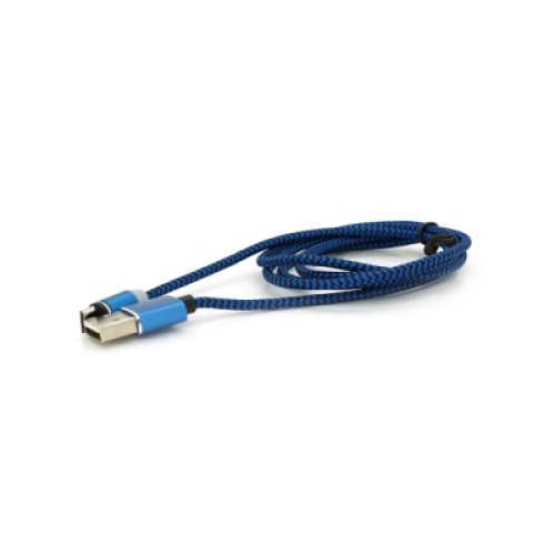 Дата кабель USB 2.0 to Micro 5P 1.0m 2A magnetic nylon blue Ninja (YT-NAMC-M/BL/04351)