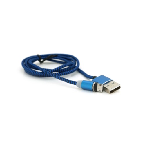 Дата кабель USB 2.0 to Micro 5P 1.0m 2A magnetic nylon blue Ninja (YT-NAMC-M/BL/04351)