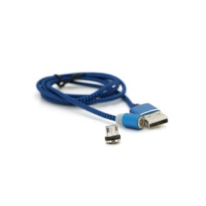 Дата кабель USB 2.0 to Micro 5P 1.0m 2A magnetic nylon blue Ninja (YT-NAMC-M/BL/04351)