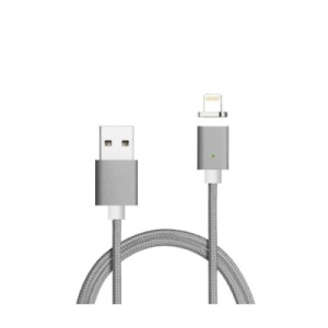 Дата кабель USB 2.0 to Lightning 1.0m 2A magnetic nylon gray Ninja (YT-MCFB-L/Gr/15592)