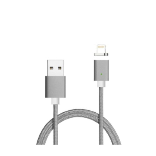 Дата кабель USB 2.0 to Lightning 1.0m 2A magnetic nylon gray Ninja (YT-MCFB-L/Gr/15592)