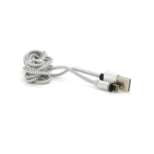 Дата кабель USB 2.0 to Lightning 2.0m 2A magnetic nylon silver Pipo (18169)