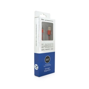Дата кабель USB 2.0 to Micro 5P 1.0m 2A magnetic nylon red Pipo (18164)