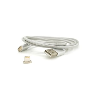 Дата кабель USB 2.0 to Lightning 1.0m 2A magnetic nylon silver Voltronic (YT-MCFB-L/S/13190/09165)
