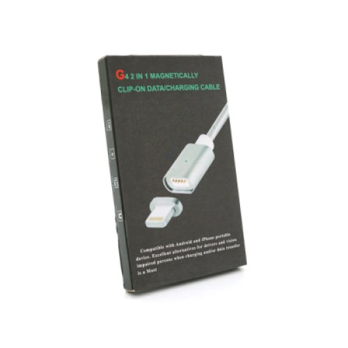 Дата кабель USB 2.0 to Lightning 1.0m 2A magnetic nylon silver Voltronic (YT-MCFB-L/S/13190/09165)