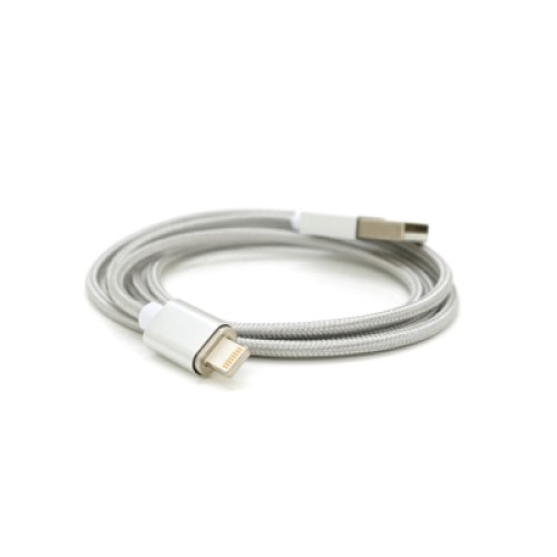 Дата кабель USB 2.0 to Lightning 1.0m 2A magnetic nylon silver Voltronic (YT-MCFB-L/S/13190/09165)