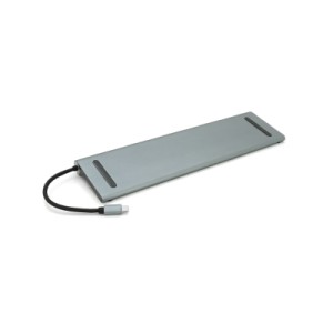 Концентратор Voltronic USB-C 12-in-1 USB-C + 2xUSB 2.0 + USB 3.0 + 2xHDMI + VGA + SD/TF + RJ45 + 3.5mm + PD 0.1m silver (YT-HTC12in1)