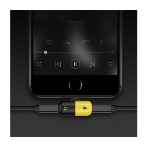 Переходник Lightning M to 2xLightning F black-yellow Voltronic (YT-SL/2L)