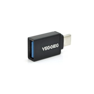 Переходник USB 3.0 AF to USB-C M OTG black VEGGIEG (OT-B)