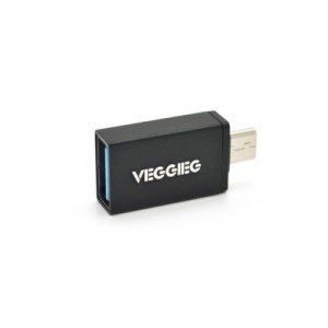 Переходник USB 2.0 AF to Micro 5P M OTG black VEGGIEG (V-OT01)
