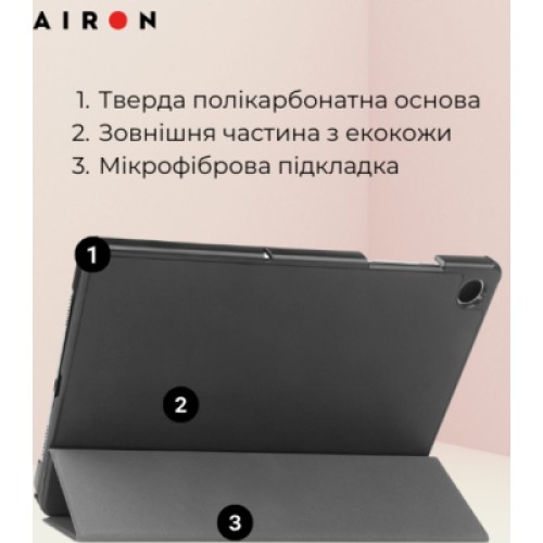 Чехол для планшета AirOn Premium Samsung Galaxy Tab A11 Plus 11'' 2025 Black + film (4822352781149)