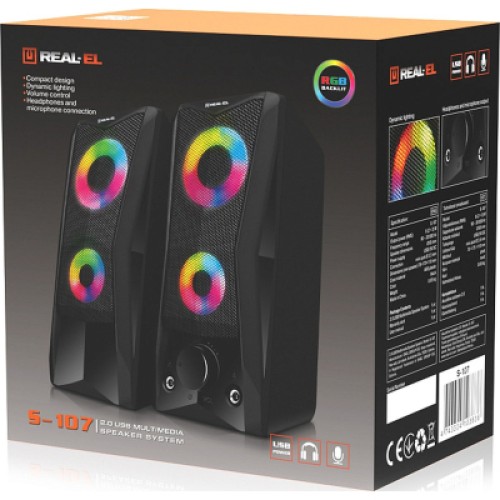 Акустическая система REAL-EL S-107 USB Black (EL121100017)
