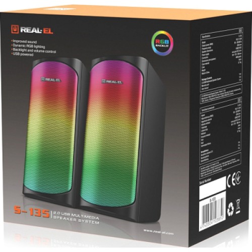 Акустическая система REAL-EL S-135 USB Black (EL121100019)