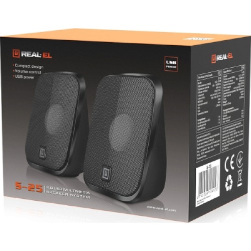 Акустическая система REAL-EL S-25 USB Black (EL121100022)