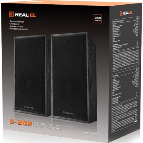Акустическая система REAL-EL S-202 USB Black (EL121200019)