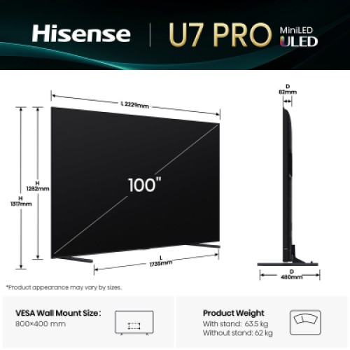 Телевизор Hisense 100U7Q PRO