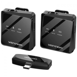 Мікрофон Vention USB-C 2-Pack Wireless Lavalier Black (NCBB0)