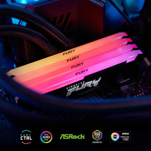 Модуль памяти для компьютера DDR4 16GB 3200 MHz Beast RGB Kingston Fury (ex.HyperX) (KF432C16BB12A/16WP)