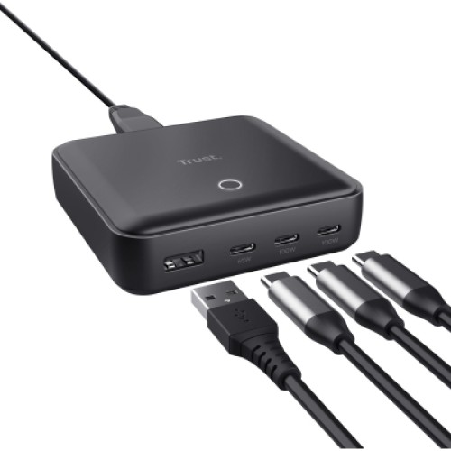Зарядное устройство Trust 3xUSB-C + USB-A 100W PD black (25242_TRUST)