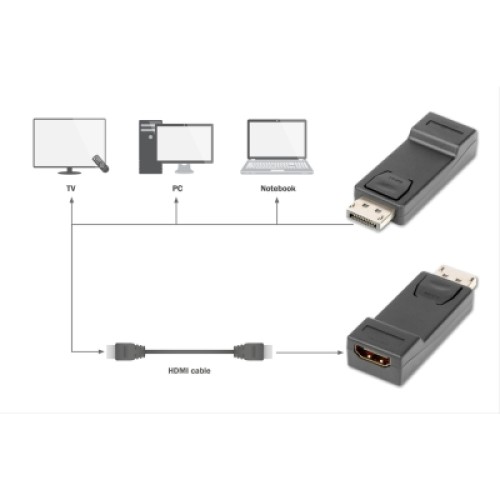 Переходник DisplayPort M to HDMI F V1.1 Full HD Digitus (AK-340602-000-S)