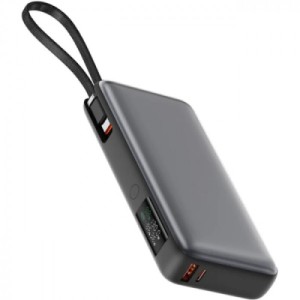 Батарея универсальная Acefast 20000mAh 130W PD, QC/3.0 USB-A+USB-C In/Out,build-in cable M22 Gray (6974316283904)