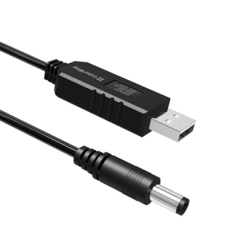 Кабель питания USB to DC 5.5x2.5mm 12V 1.0m black ColorWay (CW-CBUD067-BK)