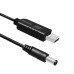 Кабель питания USB to DC 5.5x2.5mm 12V 1.0m black ColorWay (CW-CBUD067-BK)