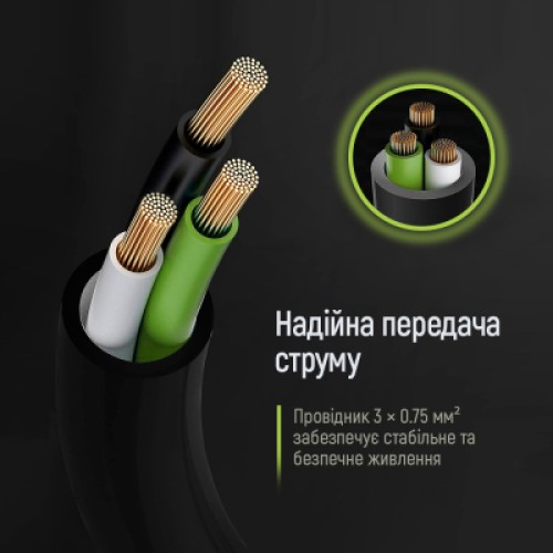 Кабель питания C13 1.8m black ColorWay (CW-CBP082-BK)