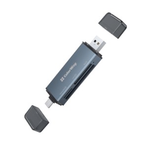 Считыватель флеш-карт ColorWay USB 2.0/USB-C to CF/SD/MicroSD (CW-CR-01)