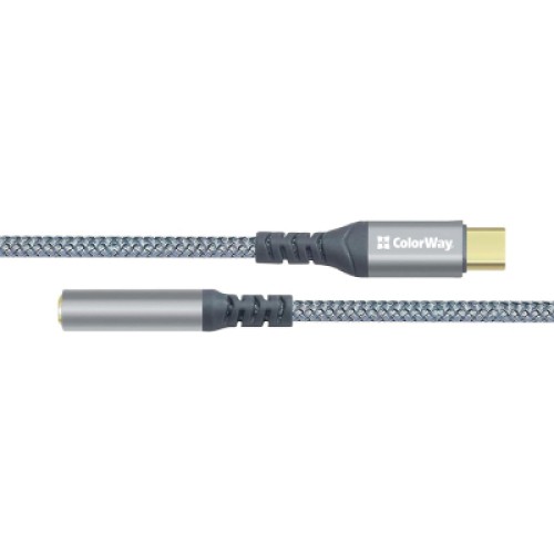 Переходник USB-C to 3.5mm F 0.14m gray ColorWay (CW-AD-CJ)