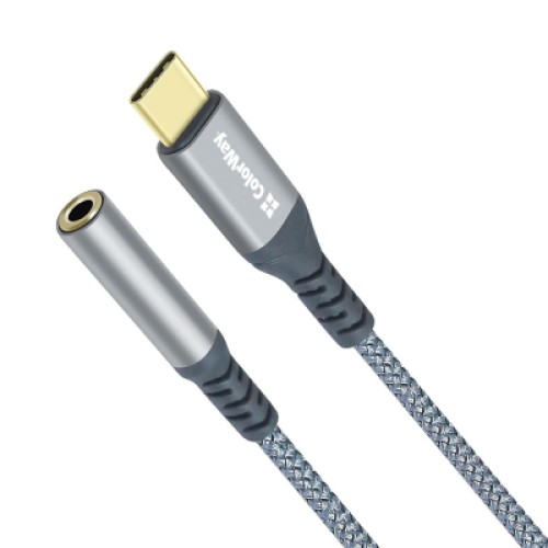 Переходник USB-C to 3.5mm F 0.14m gray ColorWay (CW-AD-CJ)