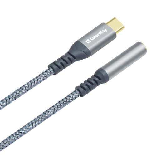 Переходник USB-C to 3.5mm F 0.14m gray ColorWay (CW-AD-CJ)
