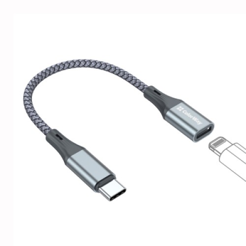 Переходник USB-C M to Lightning F 0.17m gray ColorWay (CW-AD-CL)