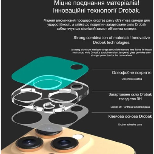 Стекло защитное Drobak 3D Apple iPhone 17 Pro camera (333357) Стекло защитное Drobak 3D Apple iPhone 17 Pro camera (333357)
