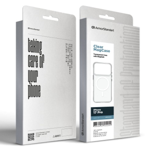 Чехол для мобильного телефона Armorstandart Clear MagCase Apple iPhone 17 Pro Transparent (ARM86252) Чехол для мобильного телефона Armorstandart Clear MagCase Apple iPhone 17 Pro Transparent (ARM86252)