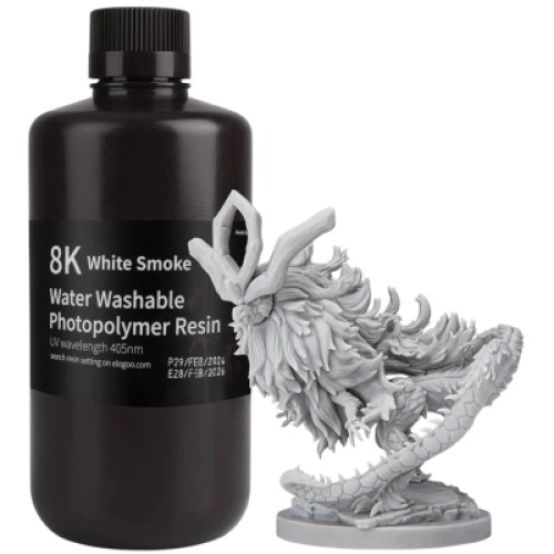 Фотополимерная смола ELEGOO Resin, Water Washable 8K, 1кг, white smoky (50.103.0140)