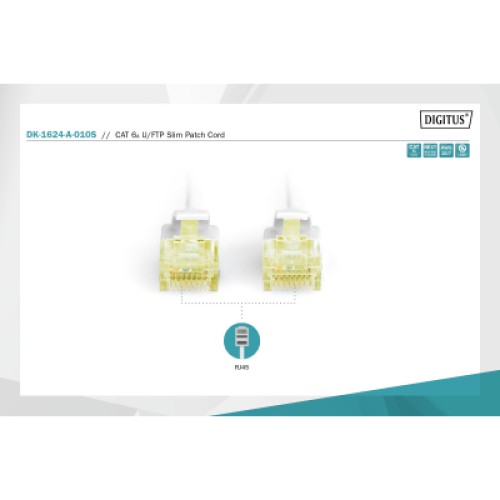 Патч-корд 1м, U-FTP, CAT 6a, AWG 28/7, Cu, LSZH, Slim, grey Digitus (DK-1624-A-010S) Патч-корд 1м, U-FTP, CAT 6a, AWG 28/7, Cu, LSZH, Slim, grey Digitus (DK-1624-A-010S)