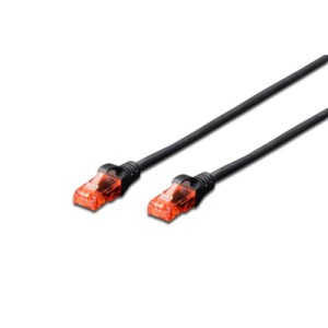 Патч-корд 1м, UTP, cat.6, CCA, AWG 26/7, PVC, black Digitus (DK-1612-010/BL)