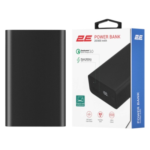 Батарея универсальная 2E 20000mAh, PD/65W, QC (2E-PB2014PD-BLACK) Батарея универсальная 2E 20000mAh, PD/65W, QC (2E-PB2014PD-BLACK)