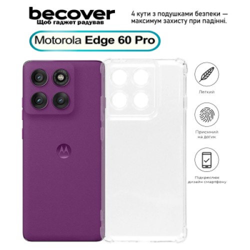 Чехол для мобильного телефона BeCover Anti-Shock Motorola Edge 60 Pro Clear (713806) Чехол для мобильного телефона BeCover Anti-Shock Motorola Edge 60 Pro Clear (713806)