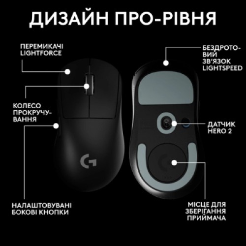 Мышка Logitech G Pro X Superlight 2 Dex Wireless Black (910-007357) Мышка Logitech G Pro X Superlight 2 Dex Wireless Black (910-007357)