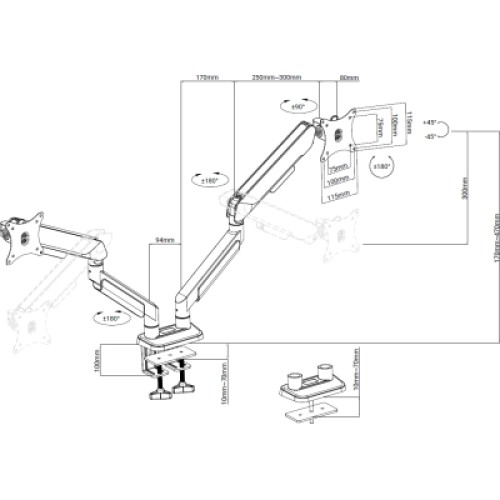 Кронштейн Anda Seat AD-W-A9-2S-BW Кронштейн Anda Seat AD-W-A9-2S-BW