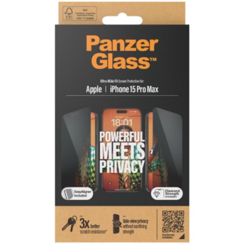 Стекло защитное PANZERGLASS Privacy iPhone 15 Pro Max (PG_P2812) Стекло защитное PANZERGLASS Privacy iPhone 15 Pro Max (PG_P2812)
