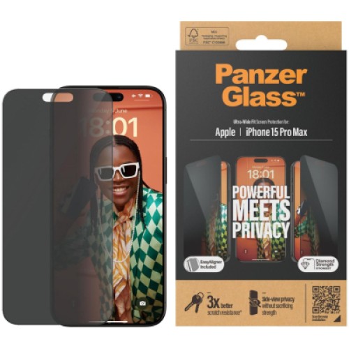 Стекло защитное PANZERGLASS Privacy iPhone 15 Pro Max (PG_P2812) Стекло защитное PANZERGLASS Privacy iPhone 15 Pro Max (PG_P2812)