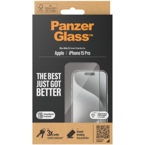 Стекло защитное PANZERGLASS iPhone 15 Pro (PG_2810)
